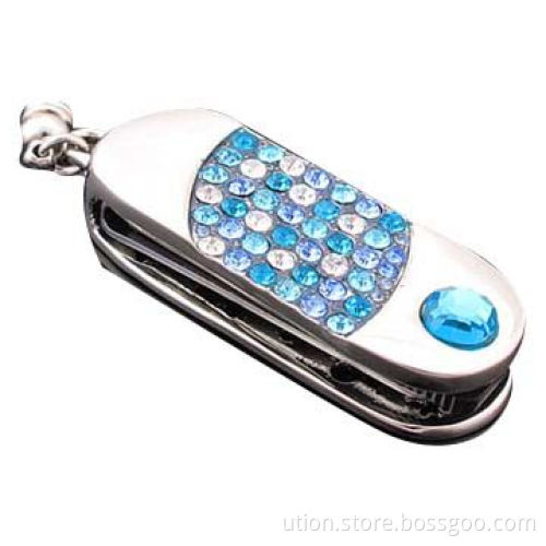 Jewelry USB Flash Drive with USB1.1/2.0 Interfaces, Decorated with Diamonds